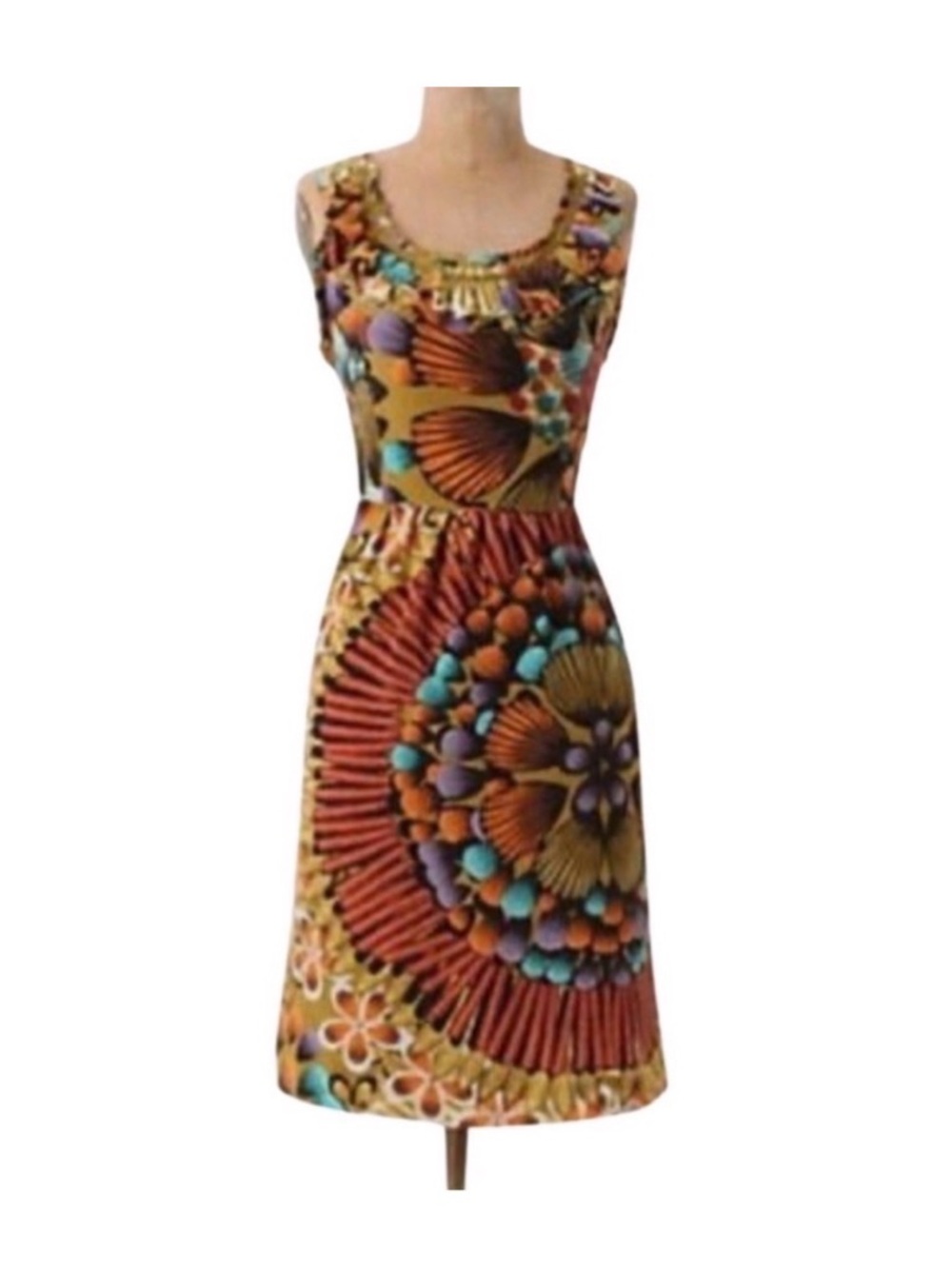 Edmé & Esyllte Anthropologie Silk Botanical Print Dress